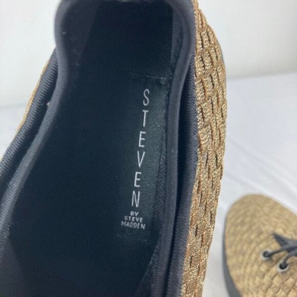 Womens‎ Steven by Steve Madden Wedge Shoe Gold Black Base 9 - Picture 7 of 9
